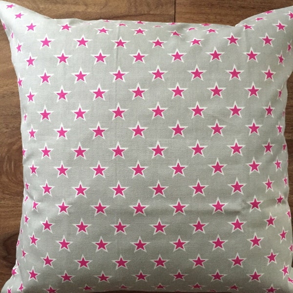 1x Landhausstil Kissenhülle*Kissenbezug Taupe/rosa 40x40cm.