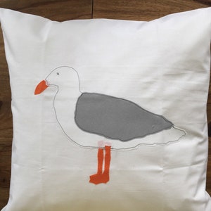 Maritime Kissenhülle*Kissenbezug*Landhausstil *Möwe*weiß/grau 40x40cm .