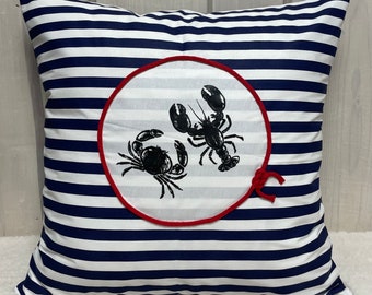 Maritime cushion cover, cushion cover, country style decorative cushion, blue/white striped