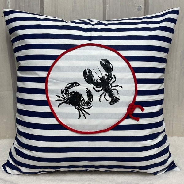 Maritime cushion cover, cushion cover, country style decorative cushion, blue/white striped