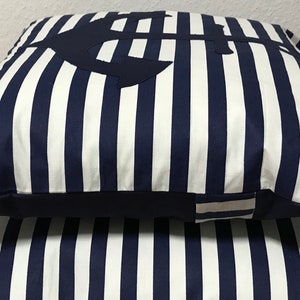 1 pillow case cushion cover stripes marine anchor 50x50cm. zdjęcie 3