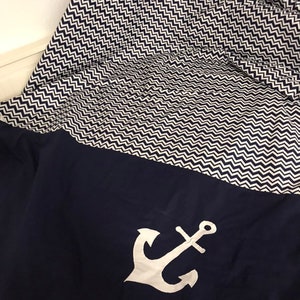 Navy patchwork blanket * Bedspread 130cm x 200cm
