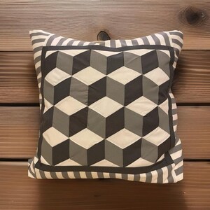 Patchwork cushion cover, country style cushion cover grey/white/anthrazit