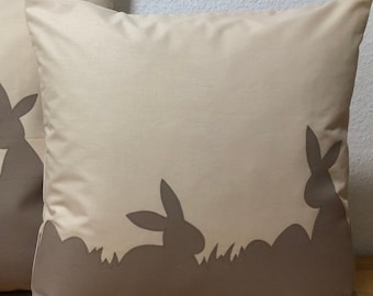 Landhausstil Kissenhülle, Kissenbezug, Osterkissen, Dekokissen *Ostern* beige/braun