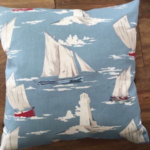 1x Country Style Maritime Cushion Cover * Pillowcase * 40x40cm. blue White