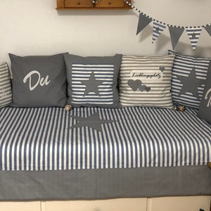 Patchwork blanket * Bedspread * Blanket 130x200cm. gray /blue /white