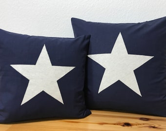 Housse de coussin*taie d'oreiller*étoile*bleu/blanc 40 x 40 cm.