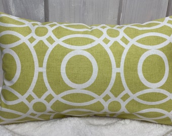 1x country house style cushion cover & cushion, decorative cushion, lemon yellow/cream 30 x 50 cm.