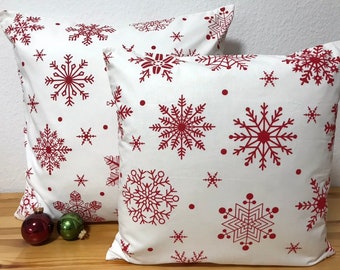 Country style cushion cover * Pillow cover * Christmas white/red 50x50cm