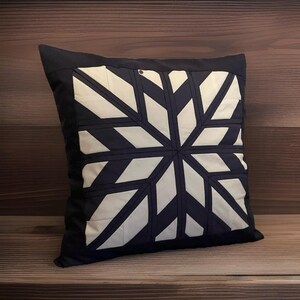 Patchwork kuddfodral, lantlig kuddfodral blå/vit 40 x 40 cm