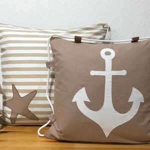 Maritime cushion cover cord beige / white 50x50cm image 3