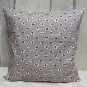 1x Country style cushion cover * Pillow cover taupe / pink 50x50cm.