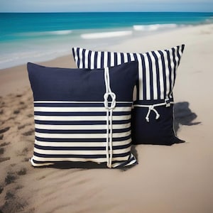 1x Maritime cushion cover, cushion cover, decorative pillow * sailor&#39;s knot * blue / white 40x40cm or 50x50cm.