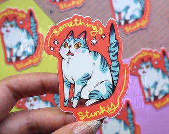 Stinky Cat Face - Vinyl Sticker