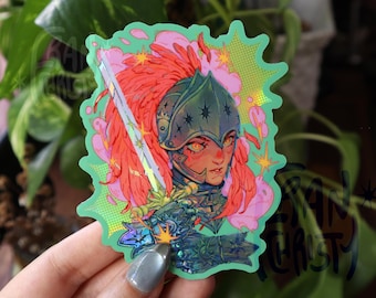 Knight and Sword - Holographic Vinyl Sticker