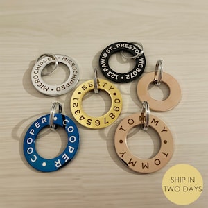 Customized Round Stainless Steel Pet ID Tag - Personalized with Your Pet's Name and Contact - Front and Back Engraving for Dogs and Cats