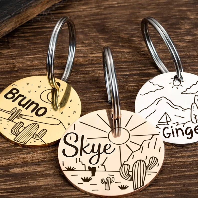 Customized Stainless Steel Pet ID Tag Personalized with Your Pet's Name and Contact Front and Back Engraving for Dogs and Cats image 1