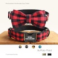 Personalized Engraved Dog Collar, Leash, Bow Tie in Buffalo Plain, Macgregor Tartan, Red/Black/Yellow/Blue/Gray product logo