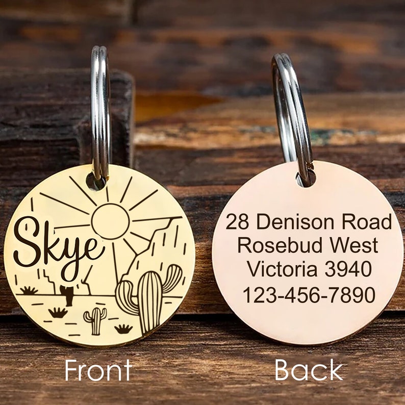 Customized Stainless Steel Pet ID Tag Personalized with Your Pet's Name and Contact Front and Back Engraving for Dogs and Cats image 4