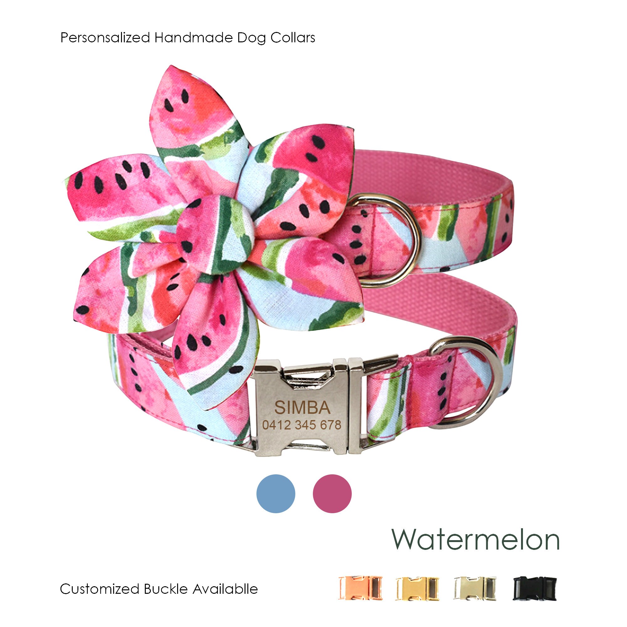 watermelon dog collar