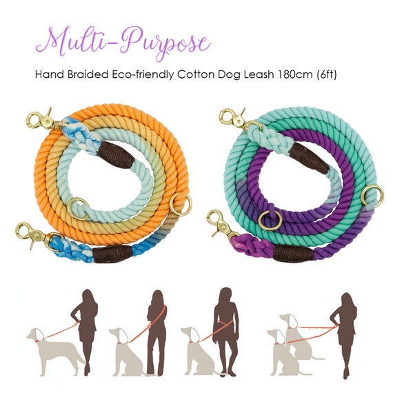 Handmade Braided Rope Dog Leash in Tie Dye Design Features Etsy