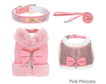 pink harness for small dogs