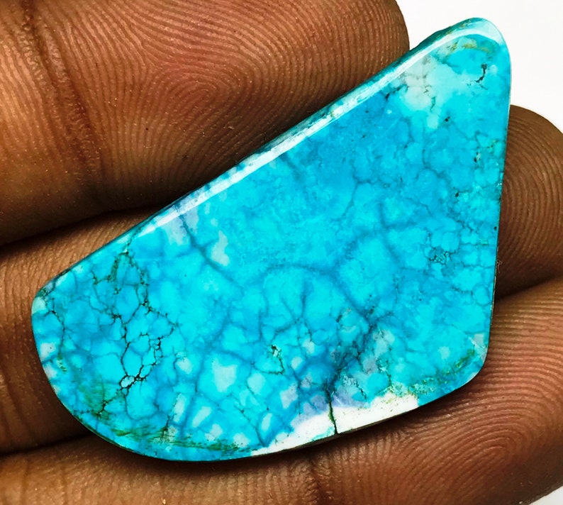AAA Grade Quality Natural Turquoise Gemstone Wholesale Price TC#10 Natural Turquoise Cabochon Fancy Shape 42.30 Carat 40x22x6 mm