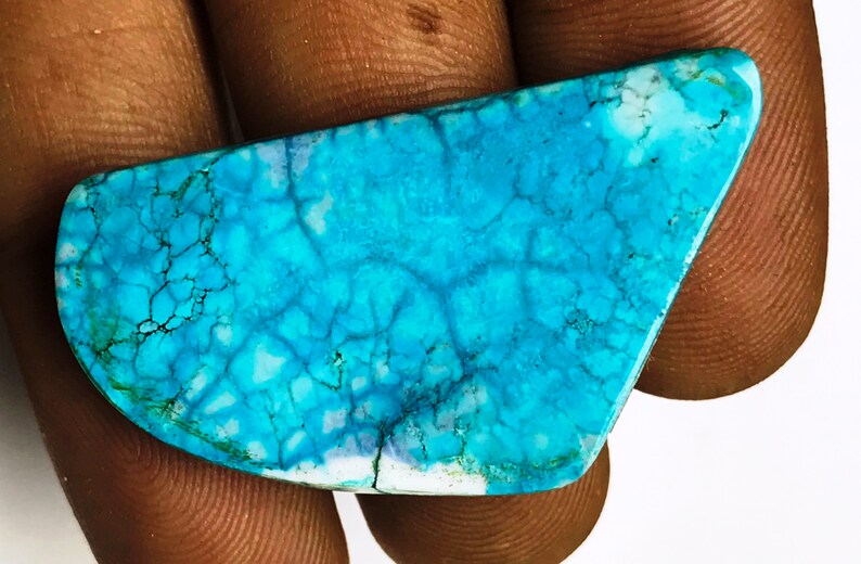 AAA Grade Quality Natural Turquoise Gemstone Wholesale Price TC#10 Natural Turquoise Cabochon Fancy Shape 42.30 Carat 40x22x6 mm