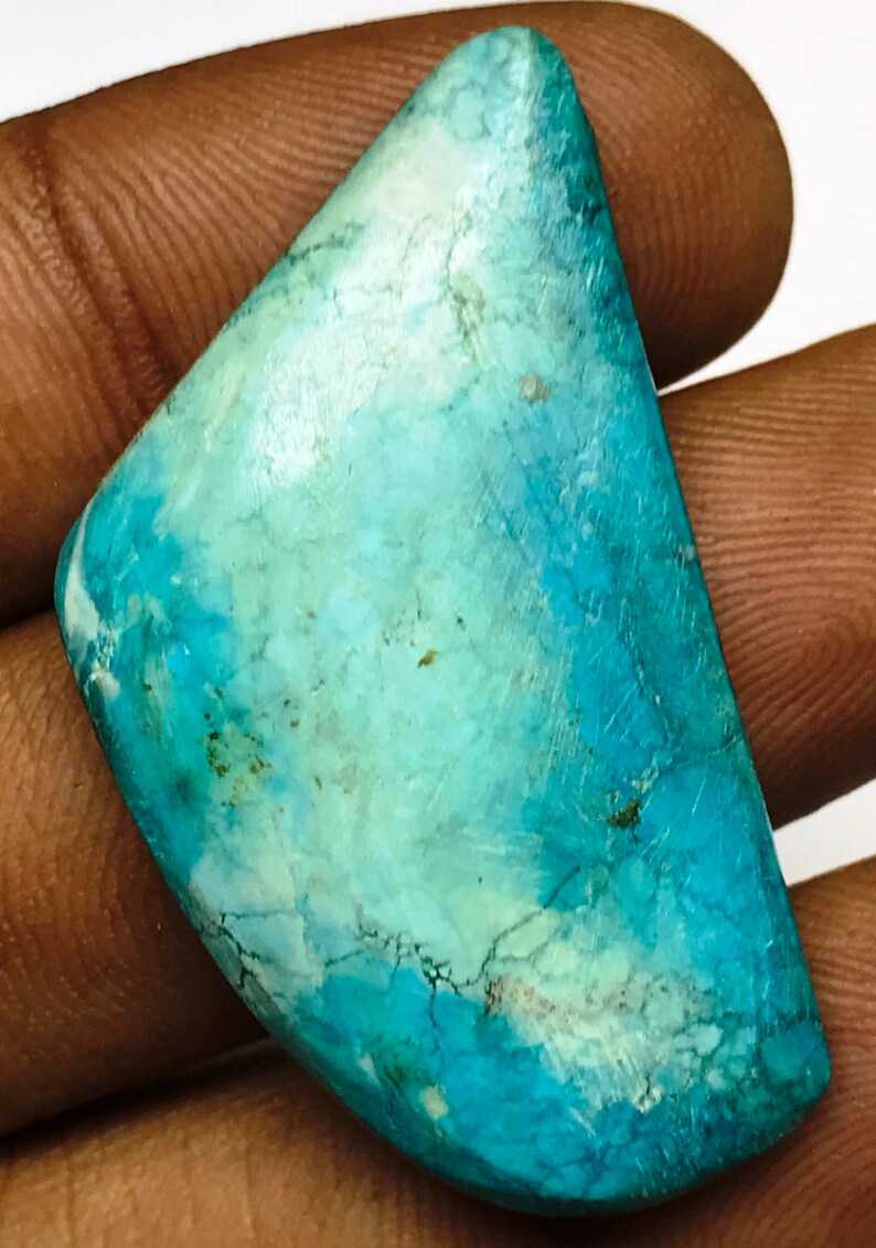 AAA Grade Quality Natural Turquoise Gemstone Wholesale Price TC#10 Natural Turquoise Cabochon Fancy Shape 42.30 Carat 40x22x6 mm