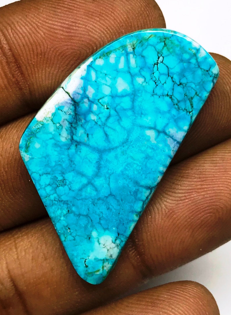 AAA Grade Quality Natural Turquoise Gemstone Wholesale Price TC#10 Natural Turquoise Cabochon Fancy Shape 42.30 Carat 40x22x6 mm