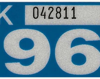 1996 Washington Vinyl Reflective "Year" TAB Stickers for CAR or TRUCK- to be Applied to the Original Vintage 1991 Base Plates