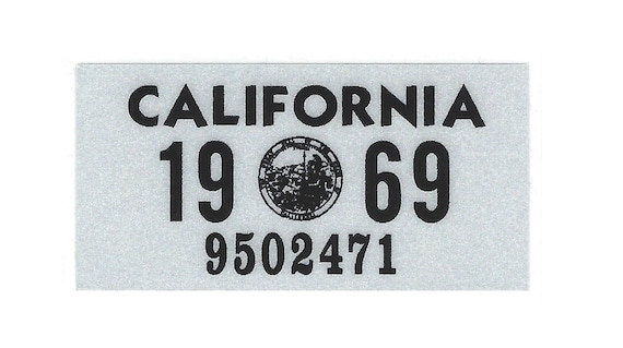 1969 WASHINGTON Vinyl Sticker Decal-TRUCK License Plate Registration TAB TAG-New