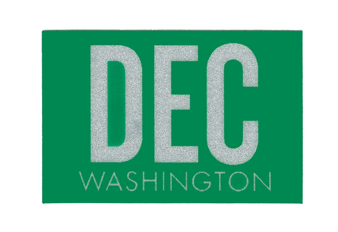 WASHINGTON DEC December Vinyl Reflective Month Tab Stickers, Used From ...