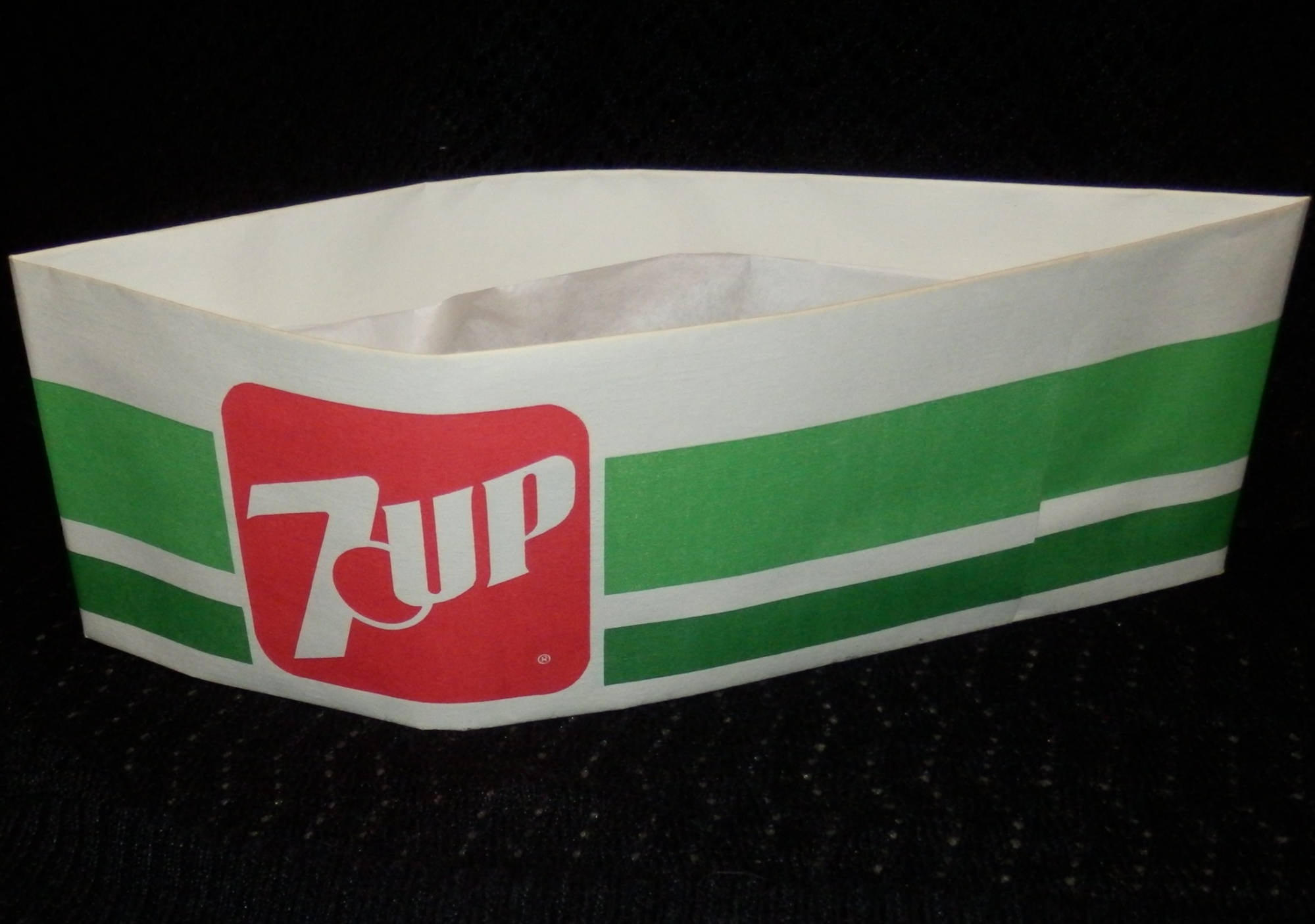 Vintage 7up Soda Fountain 7-UP Employee Paper Hat - NOS - Mint - Double ...