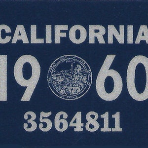 thumbnail image 2 of 1957 California License Plate Reflective Registration Sticker - YOM Reproduction 2 of 5
