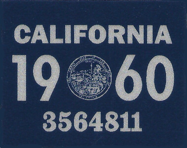 thumbnail image 2 of 1957 California License Plate YOM Registration Sticker – Glossy Vinyl – 3M – CA DMV Style – Free Shipping 2 of 5