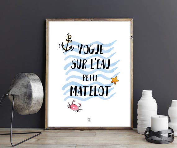 Affiche A Telecharger Vogue Sur L Eau Petit Etsy