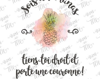 Affiche A Telecharger Sois Un Ananas Etsy