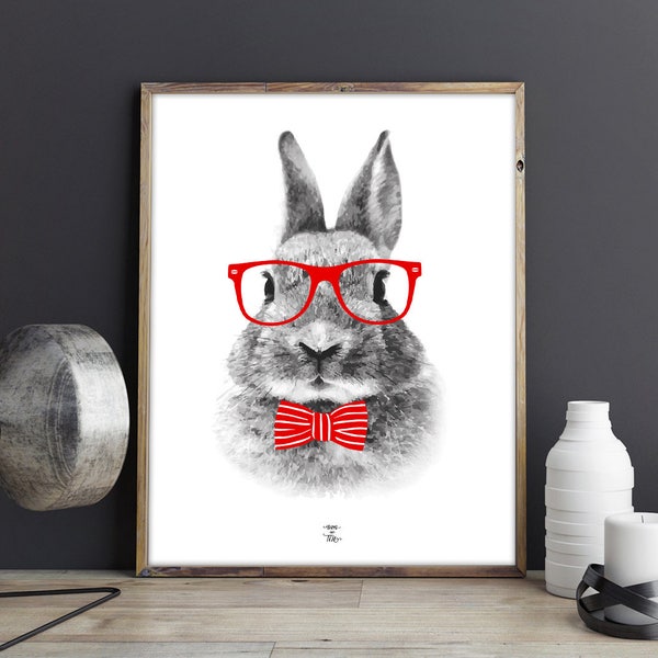 Hipster Rabbit - Etsy