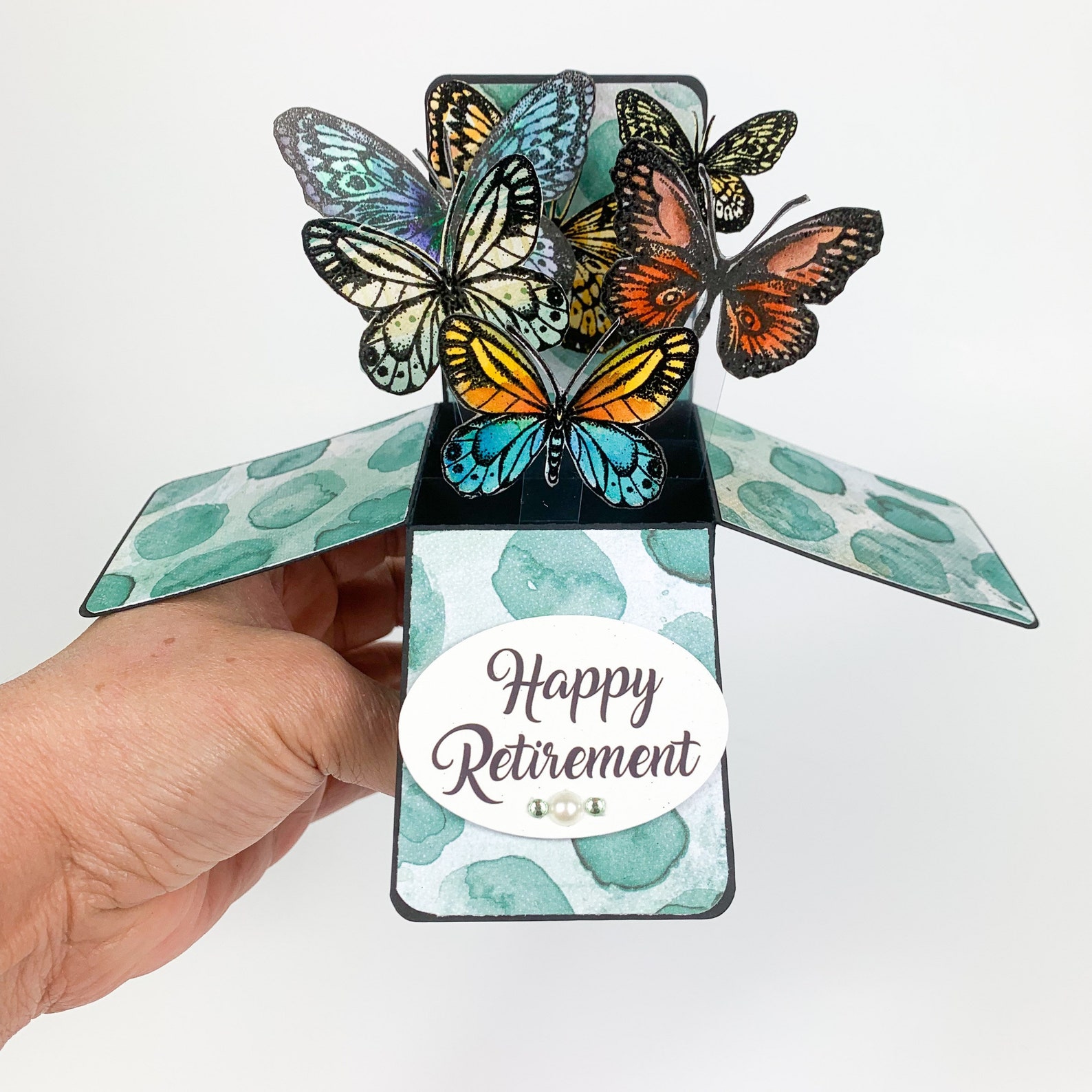 Happy Retirement Pop up Card Butterflies Card Best Friend Etsy