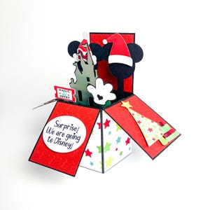 Christmas Disney Travel reveal card, pop up card Live the Magic, travel surprise card, reveal card Xmas travel, surprise card for children