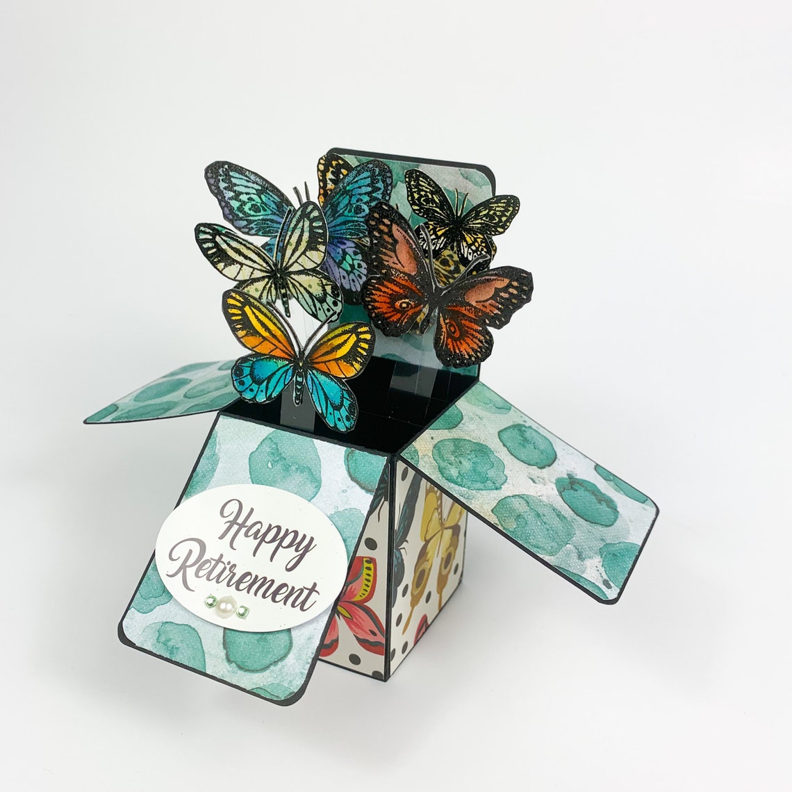 Happy Retirement Pop up Card Butterflies Card Best Friend Etsy