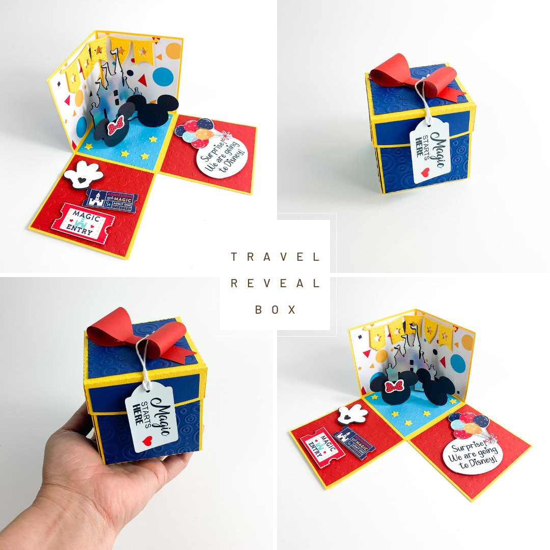 Travel Reveal Box, Vacation Reveal Box, Travel Surprise Box, Explosion