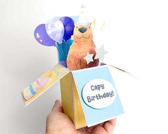 Capybara Birthday 3D Card