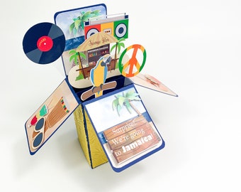 Jamaica Travel Reveal Pop Up Card: Handmade Vacation Surprise
