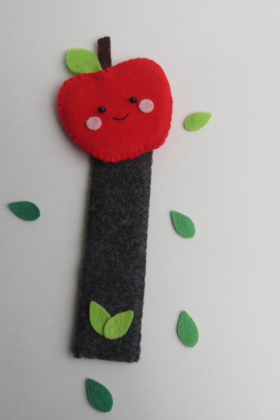 Apple Felt bookmark apple bookmark readers gift back to Etsy
