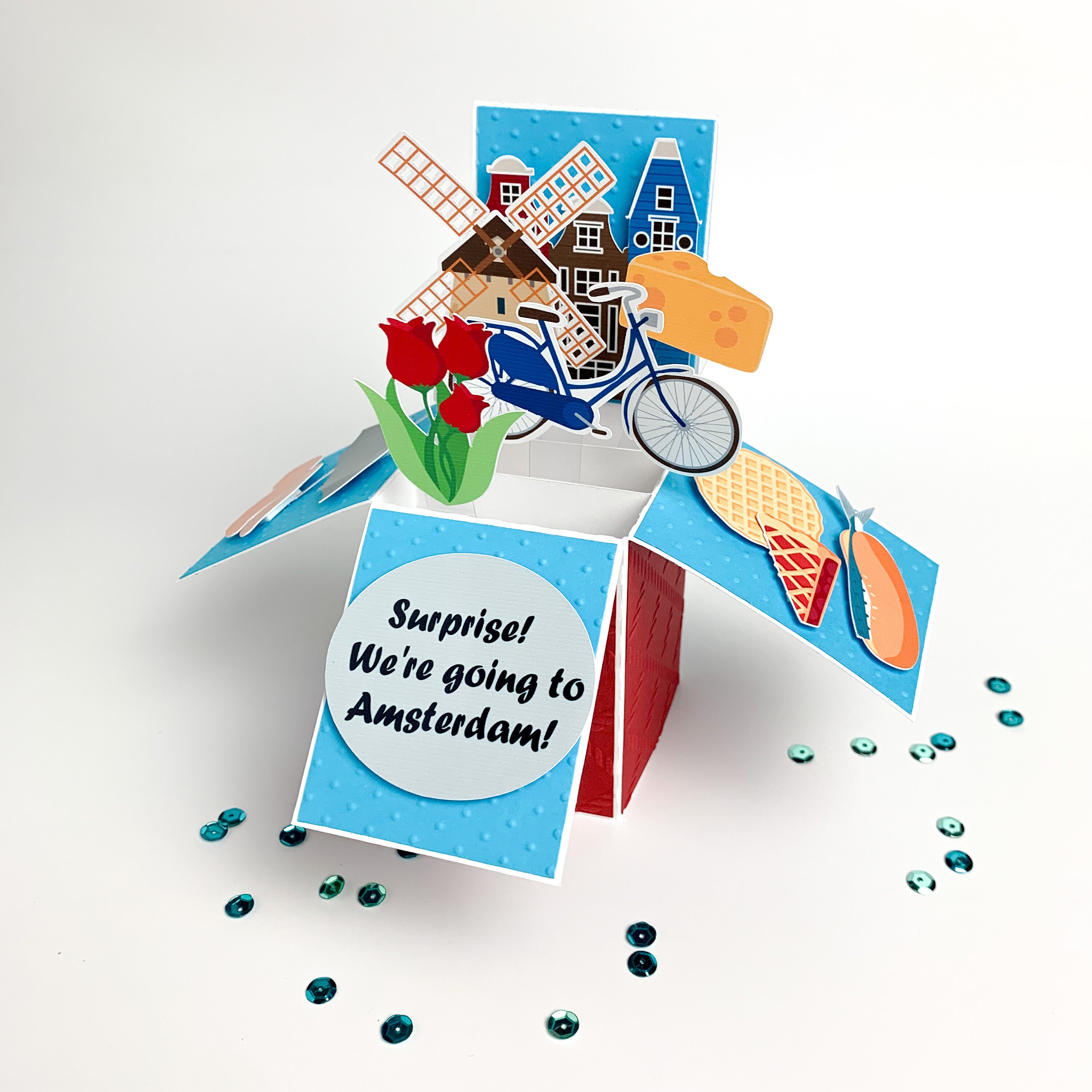 Handmade Pop Up Fairy and Windmill Birthday Card Handmade Pop Up Fairy and Windmill Birthday Card