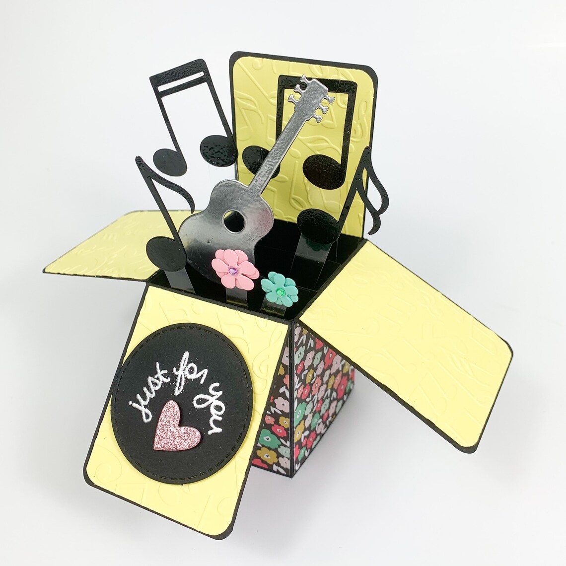 Guitar Lovers Card Pop up Card Guitar Card for Girl Guitar Etsy