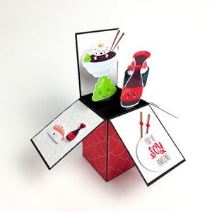 Sushi lovers pop up card, sushi card, kawaii sushi card, card in a box soy, sushi decorated card, soy amazing card, best friend card