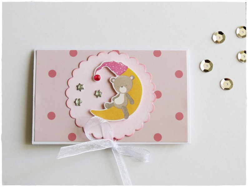 Gift Card Holder Baby Girl Envelope Shower Bear Money